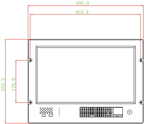 A9060消防控制室圖形顯示裝置外形尺寸圖